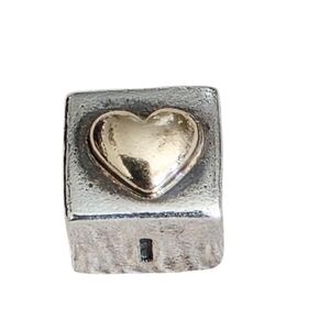 Pandora Sterling Silver w/ 14k Yellow Gold I Love You Charm